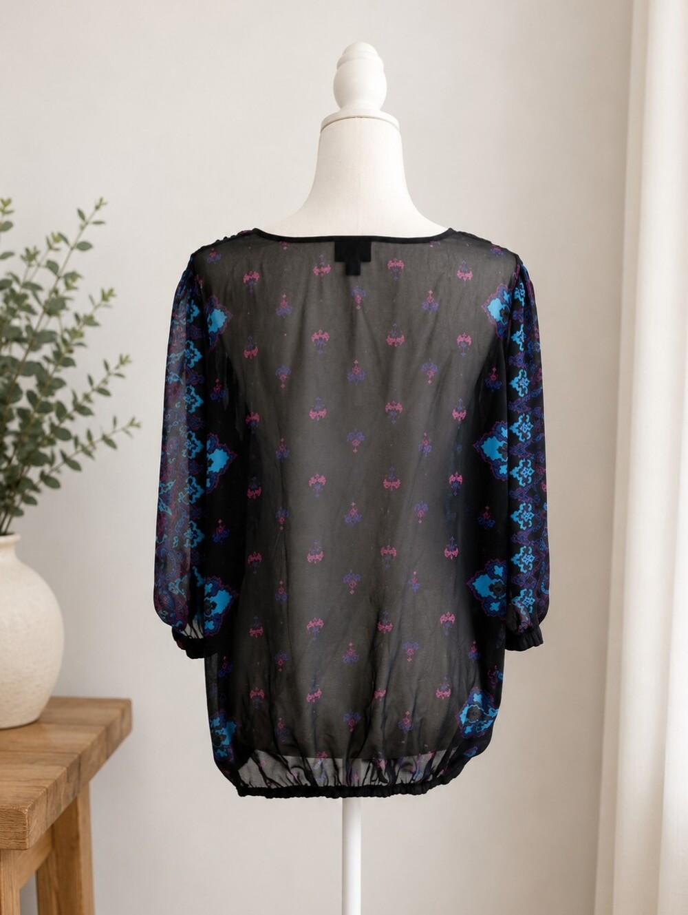 Mossimo Women's Black Sheer Blouse Size XXL - Picture 3 of 5